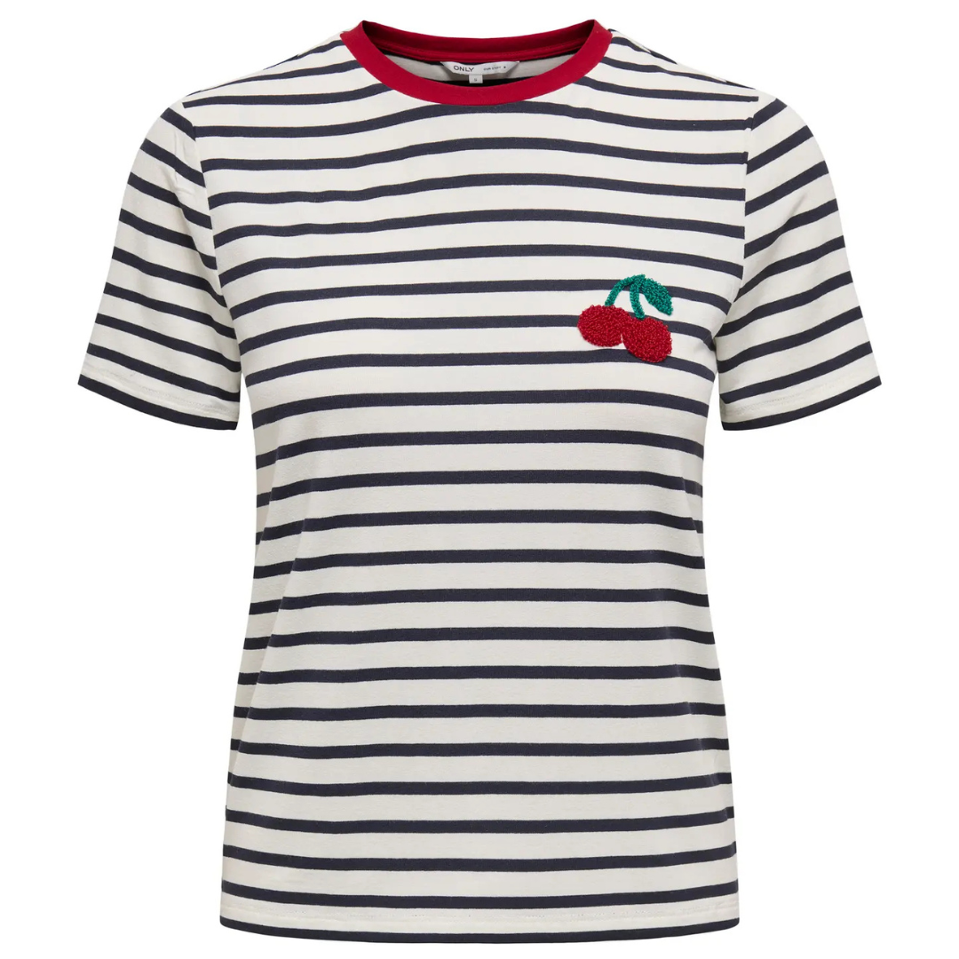 ONLY Ženska Majica ONLHEART RED CHERRY